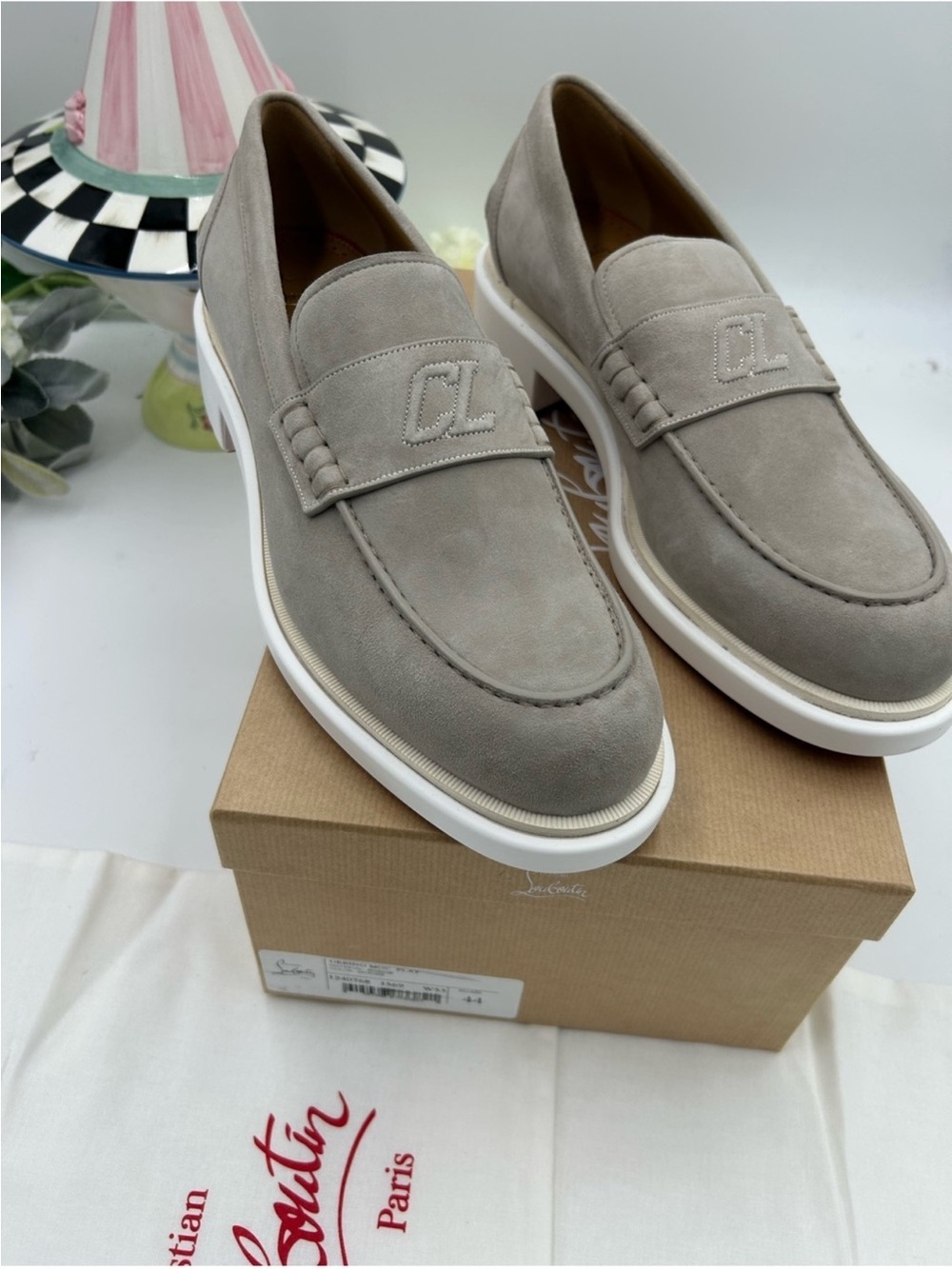 Men’s Christian Louboutin URBINO myogram suede loafer size 44 made in Italy